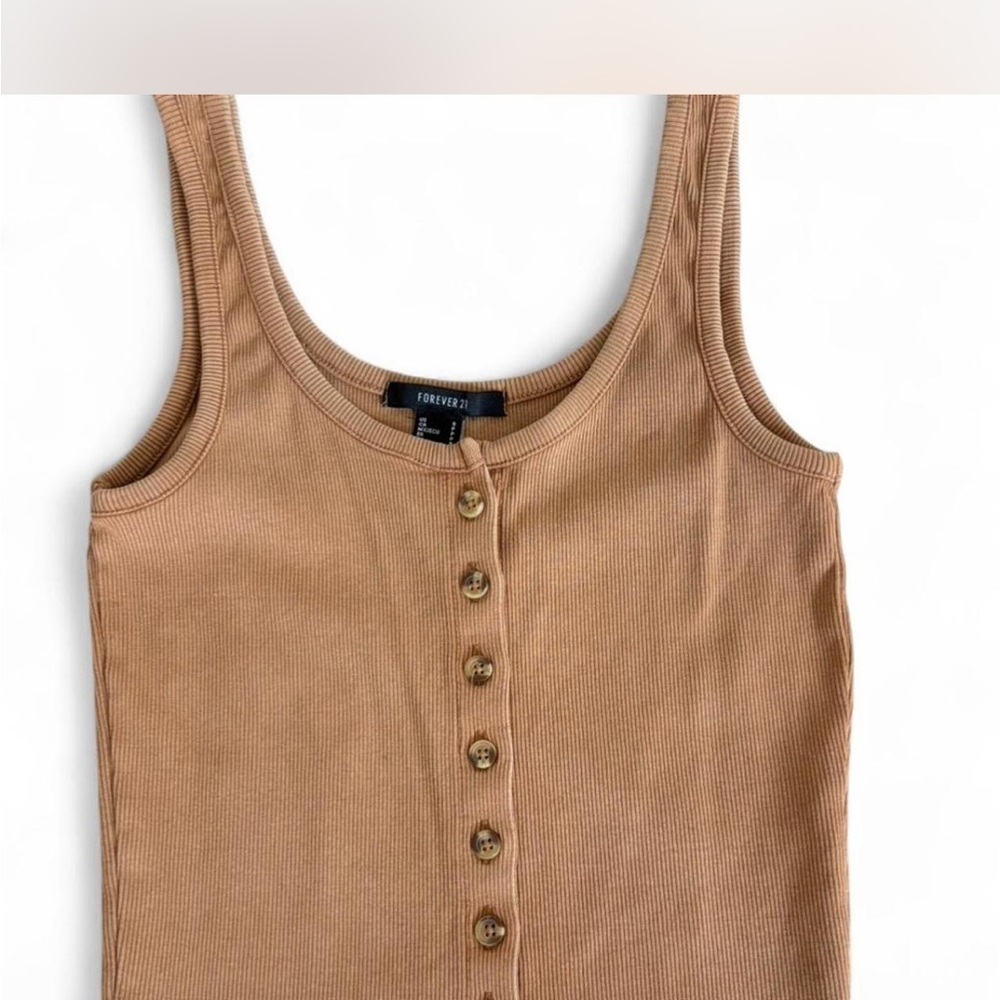 Forever 21 Animal Print and Camel Buttoned Tank Tops - Picture 3 of 6